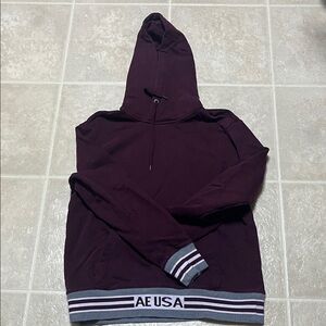 AE Maroon Hoodie with Gray Accents